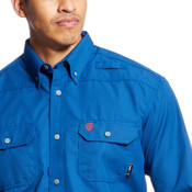 Ariat FR Featherlight Button Down Work Shirt in Royal Blue